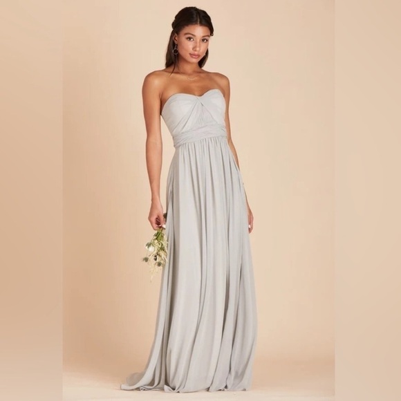 NWT Birdy Grey Grace Convertible Dress in Chiffon Dove Gray - Picture 1 of 6